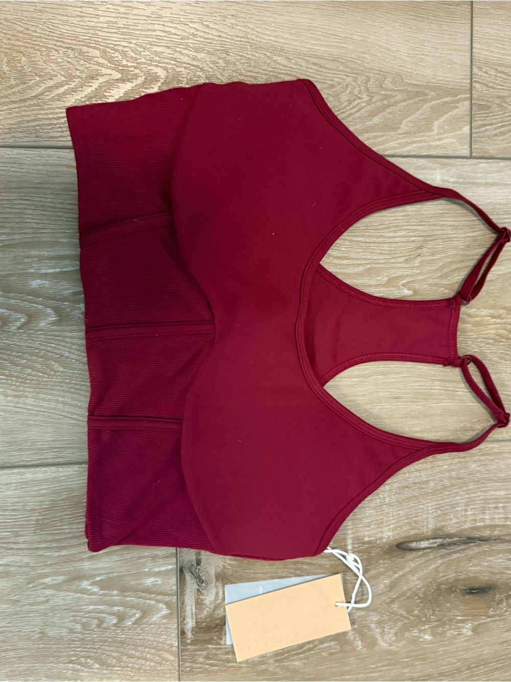 Longline Sports Bralette in Burgundy
